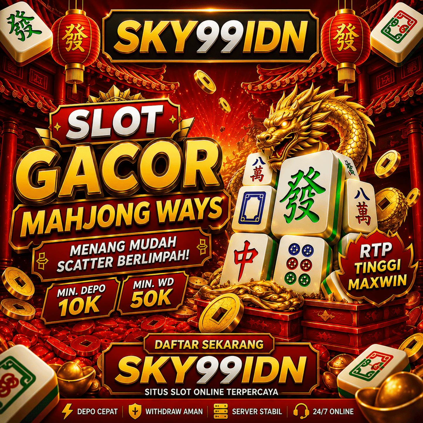 SKY99IDN : Bandar Terbaik Slot Mahjong Wins 3 Gacor Auto Wede Besar Hari Ini